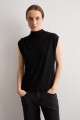 Blusa lurex con tablas negro