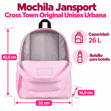 Mochila Escolar Jansport Cross Town Original Unisex Urbana Pink Ice
