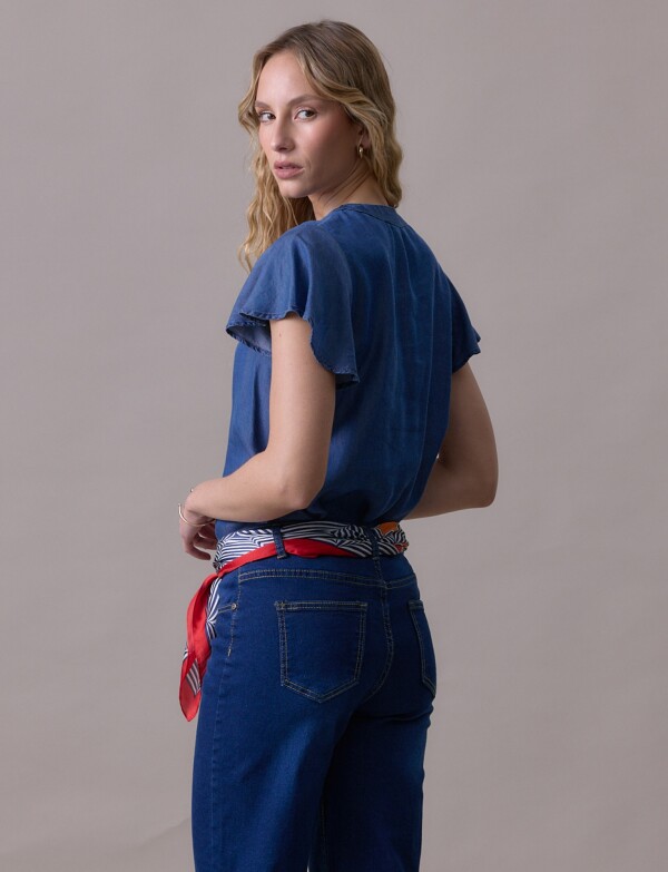 Blusa Lyocell Mga Volados JEAN