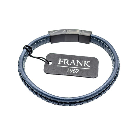 Pulsera de cuero y acero, FRANK. Pulsera de cuero y acero, FRANK.