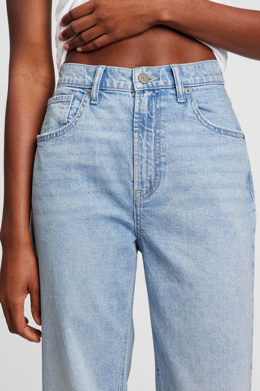 Jean 90S Loose Tiro Alto Mujer Light Keywest