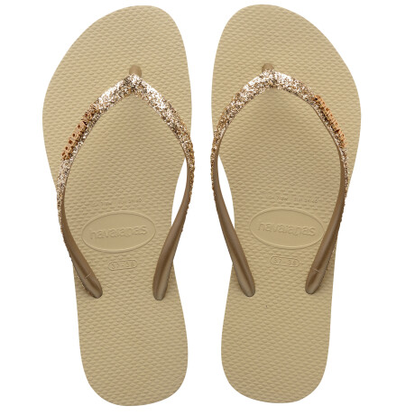 Sandalias de Mujer Havaianas Slim GLitter II Beige Arena