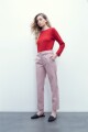 Pantalon con cinto rosa pastel