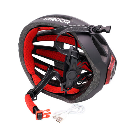 Casco Gyroor para Monopatín con Luz Negro Talle M Casco Gyroor para Monopatín con Luz Negro Talle M