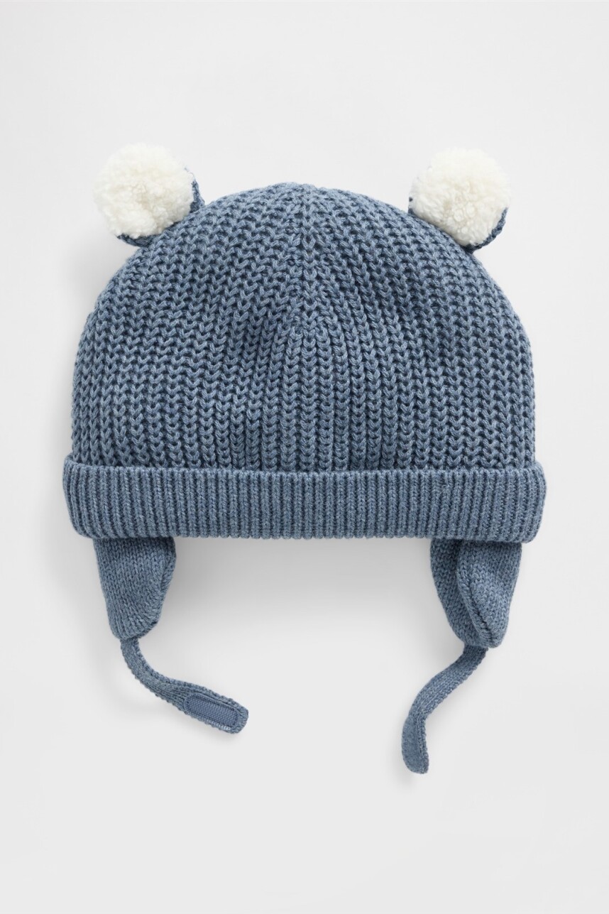 Gorro Con Corderito Bebé Blue Heather