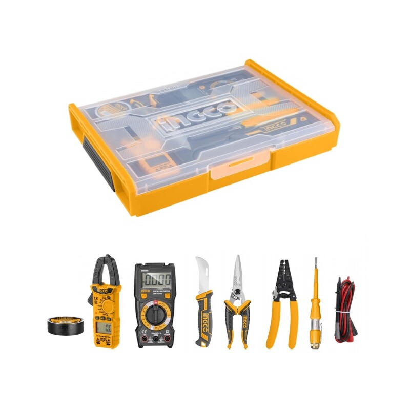 Set de 7 herramientas para electricista Ingco con organizador Set de 7 herramientas para electricista Ingco con organizador