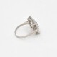 Anillo Estilo Antiguo En Platino, Brillantes Y Zafiros Sinteticos Anillo Estilo Antiguo En Platino, Brillantes Y Zafiros Sinteticos