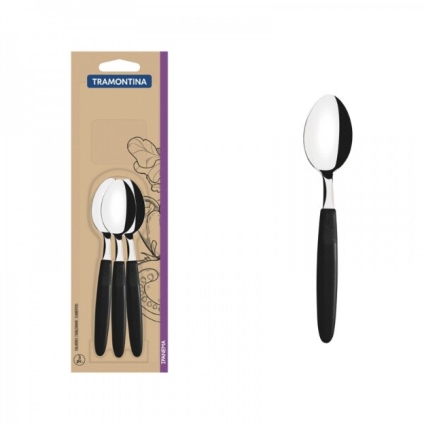 Cucharas de té Ipanema negras x3 | Tramontina 23367/300 Cucharas de té Ipanema negras x3 | Tramontina 23367/300