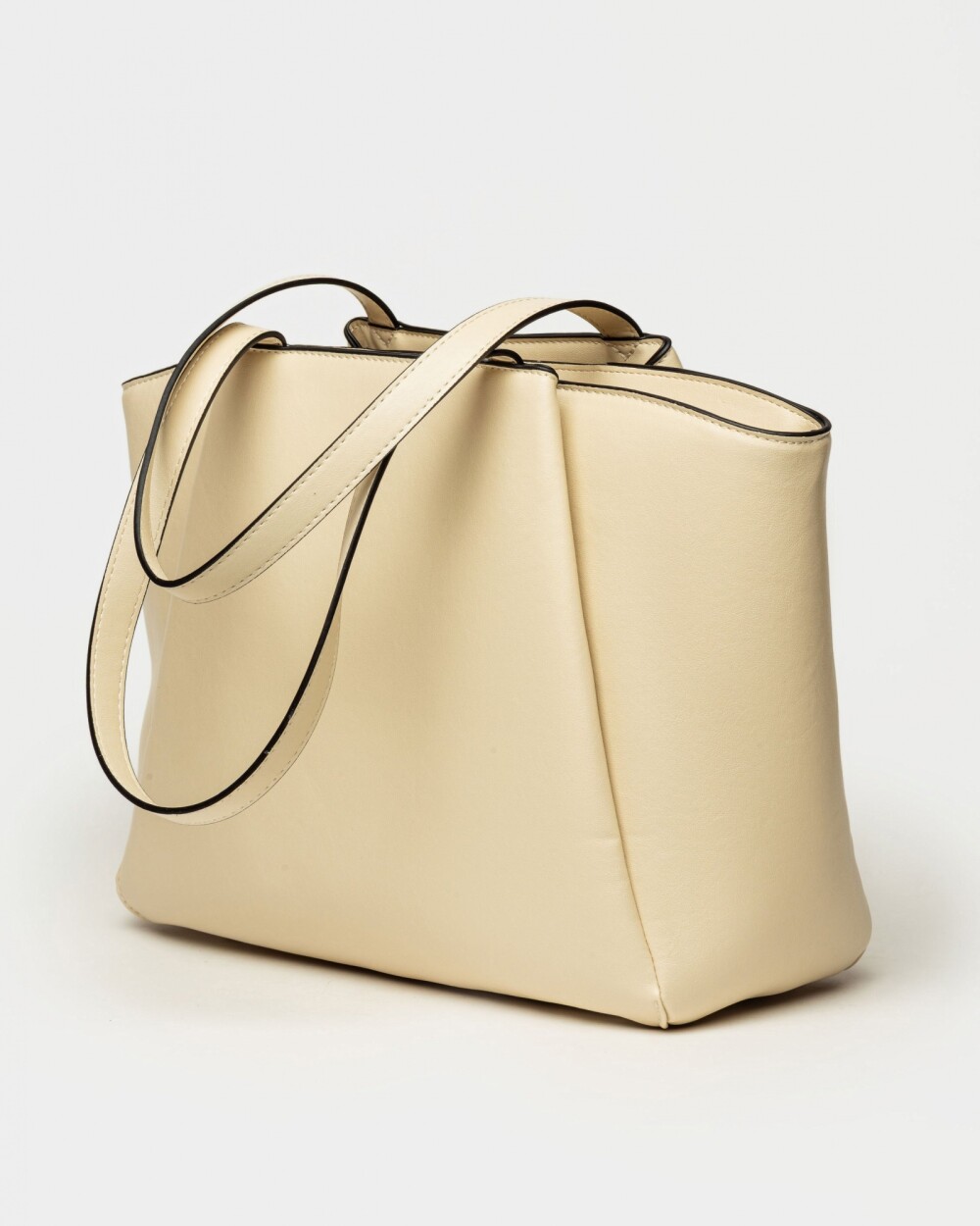 Shopper Raix en efecto cuero liso Natural
