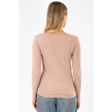 Remera algodón elastano Beige