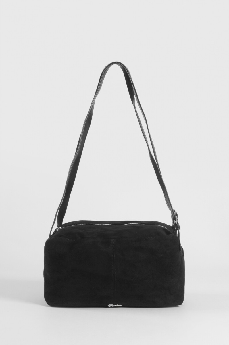 Bolso bandolera suede - negro 