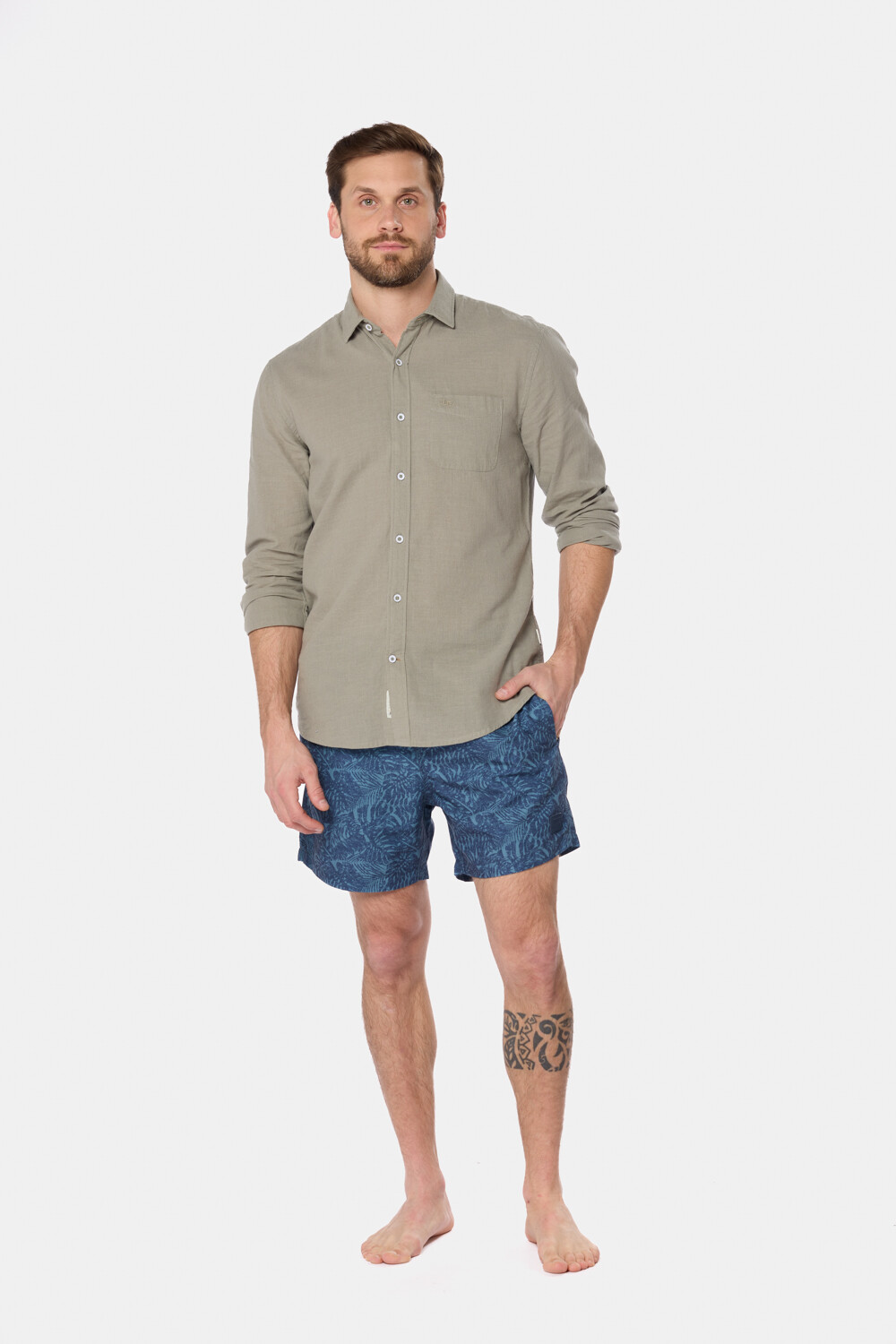 SHORT DE BAÑO ESTAMPADO Azul