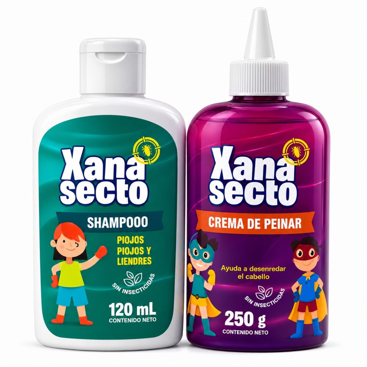 SHAMPOO XANASECTO 120 ML + CREMA PEINAR DESPRENDE LIENDRES 265 ML 