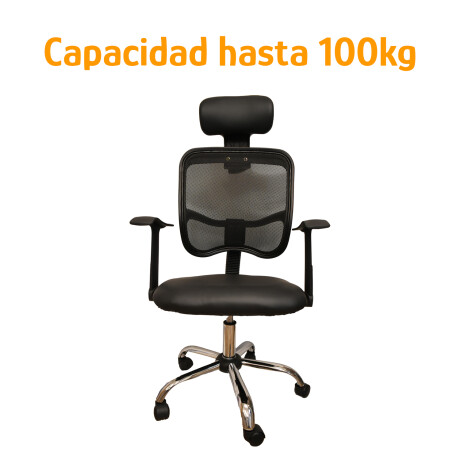 Set X2 Sillas Escritorio Reclin Apoyacabezas Alt Ajustable Negro