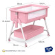Cuna Colecho Moises Con Ruedas Y Mosquitero Bebe Rosa