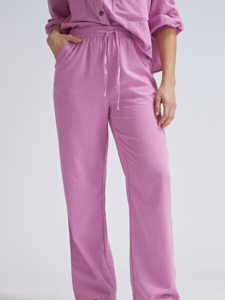 Pantalón de lino Rosado