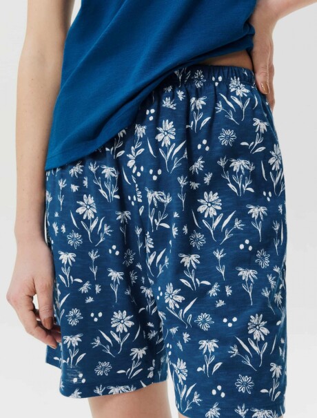 PIJAMA CON SHORT ESTAMPADO AZUL