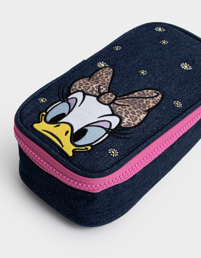 Cartucheras Con compartimentos Cartuchera Daisy De Tela Con Bordado - Azul Celeste