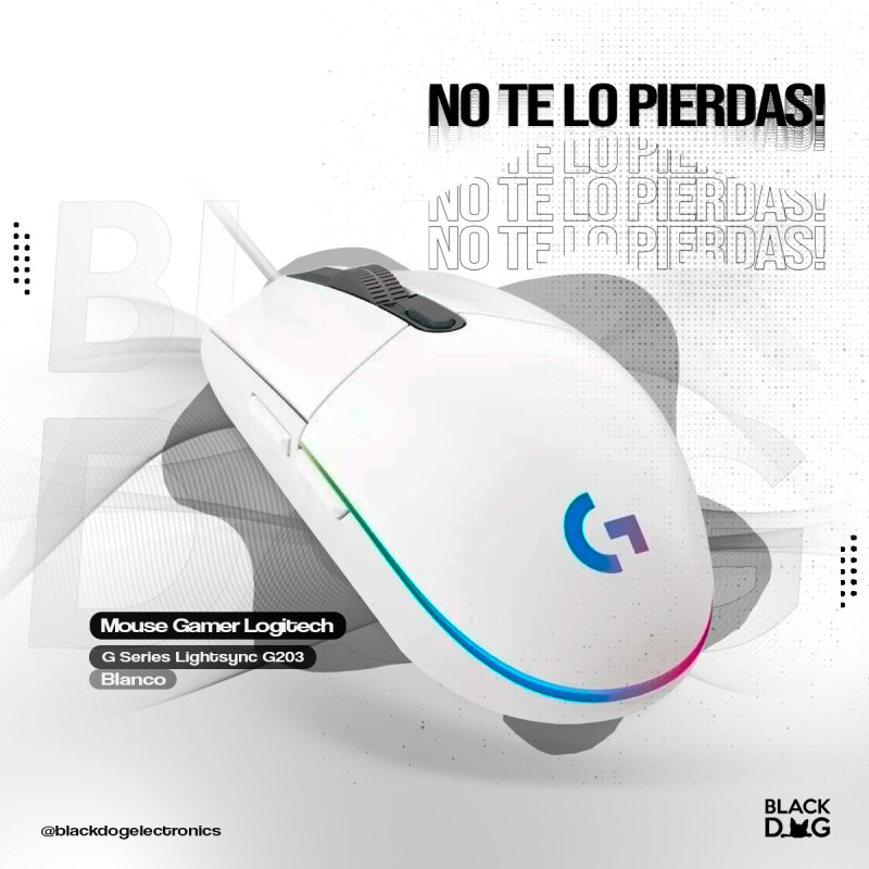 Mouse Gamer de juego Logitech G G Series Lightsync G203 Blanco Mouse Gamer de juego Logitech G G Series Lightsync G203 Blanco