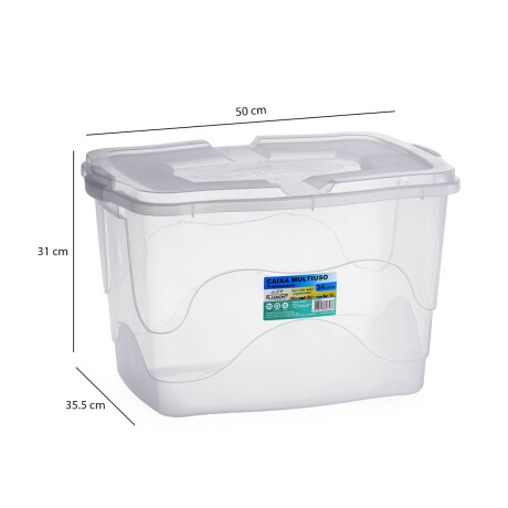 Caja Multiuso Organizador Plástico Tapa Trabas 34Lt Plasmont Transparente