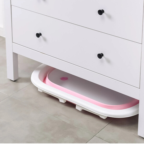 Baño Plegable Termómetro + Colchón Bebé Baby Antideslizante Color Variante Rosado