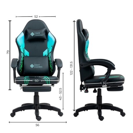 SILLA GAMER GAMING SHOT-VENOM COLOR VERDE Y NEGRO 001
