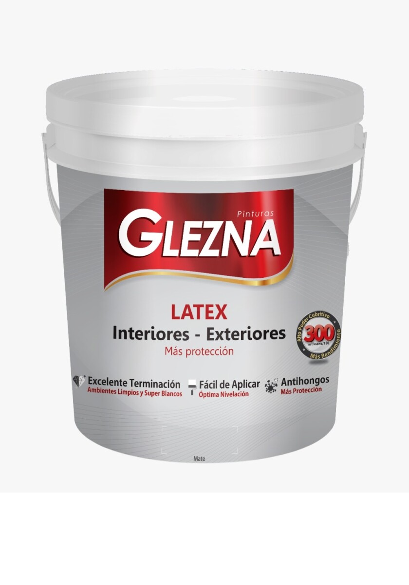 Látex Interior/Exterior Blanco Mate 18L Glezna 