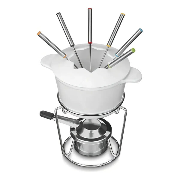 JUEGO DE FONDUE HIERRO FUNDIDO BLANCO JUEGO DE FONDUE HIERRO FUNDIDO BLANCO