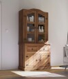 Cristalero 4 Puertas Madera Maciza Linea Mexicana Nogal