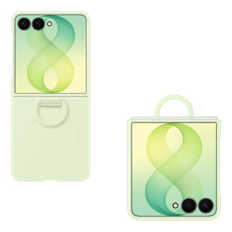 Funda Magnética De Silicona Con Anillo Para Samsung Galaxy Z Flip8 VERDE