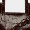 Mini Bag The Icon en cuero grabado big croco Marron