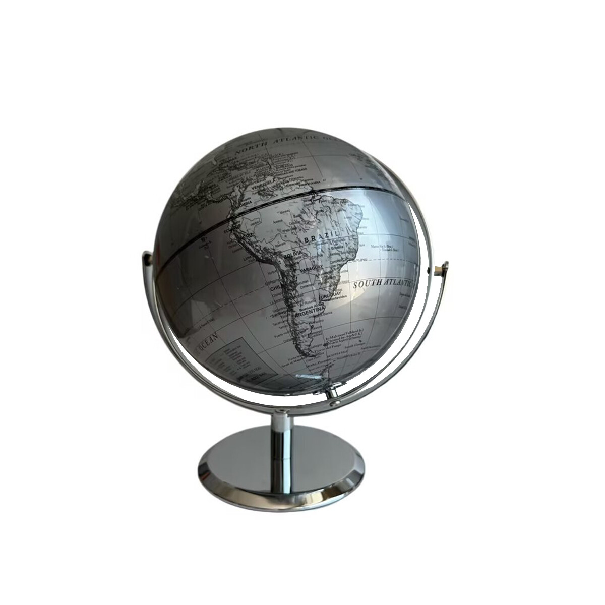 GLOBO TERRAQUEO 23x31CM HIERRO PLADEADO 