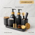 Set De Baño Accesorios Juego De 7 Piezas Dispenser Jabonera IMBACK Color Negro Set De Baño Accesorios Juego De 7 Piezas Dispenser Jabonera IMBACK Color Negro