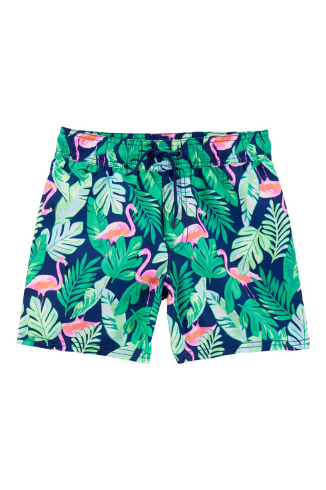 Short de baño, con protección UPF 50+, diseño tropical Sin color