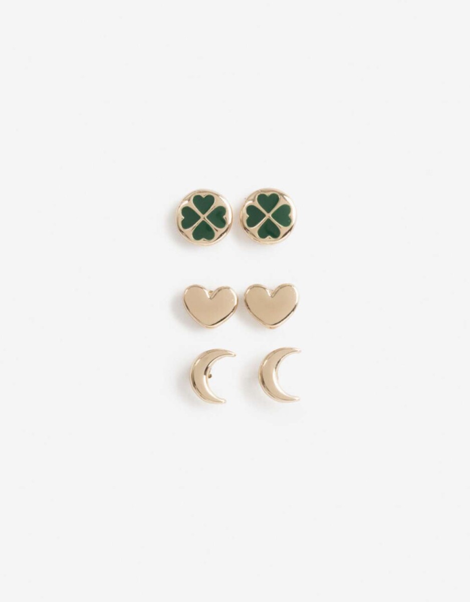 Aros Set 6 Unidades Bañado En Oro - Dorado 