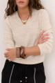 SWEATER U BOUTONE NATURAL