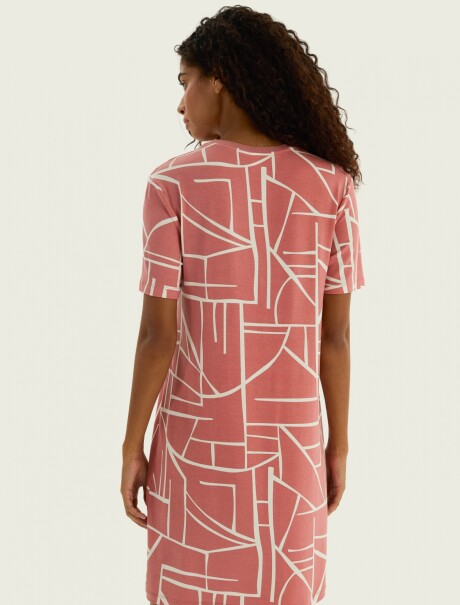 VESTIDO CORTO ESTAMPADO ROSA