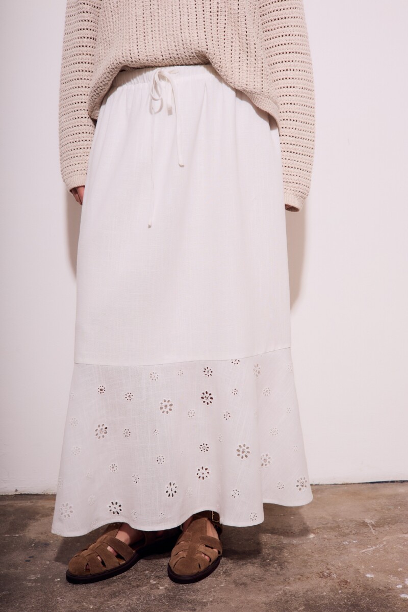Falda Broderie Nácar