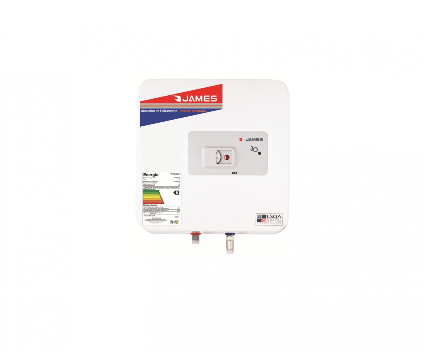 Calefon James 30L Con Tanque De Acero Prisma 