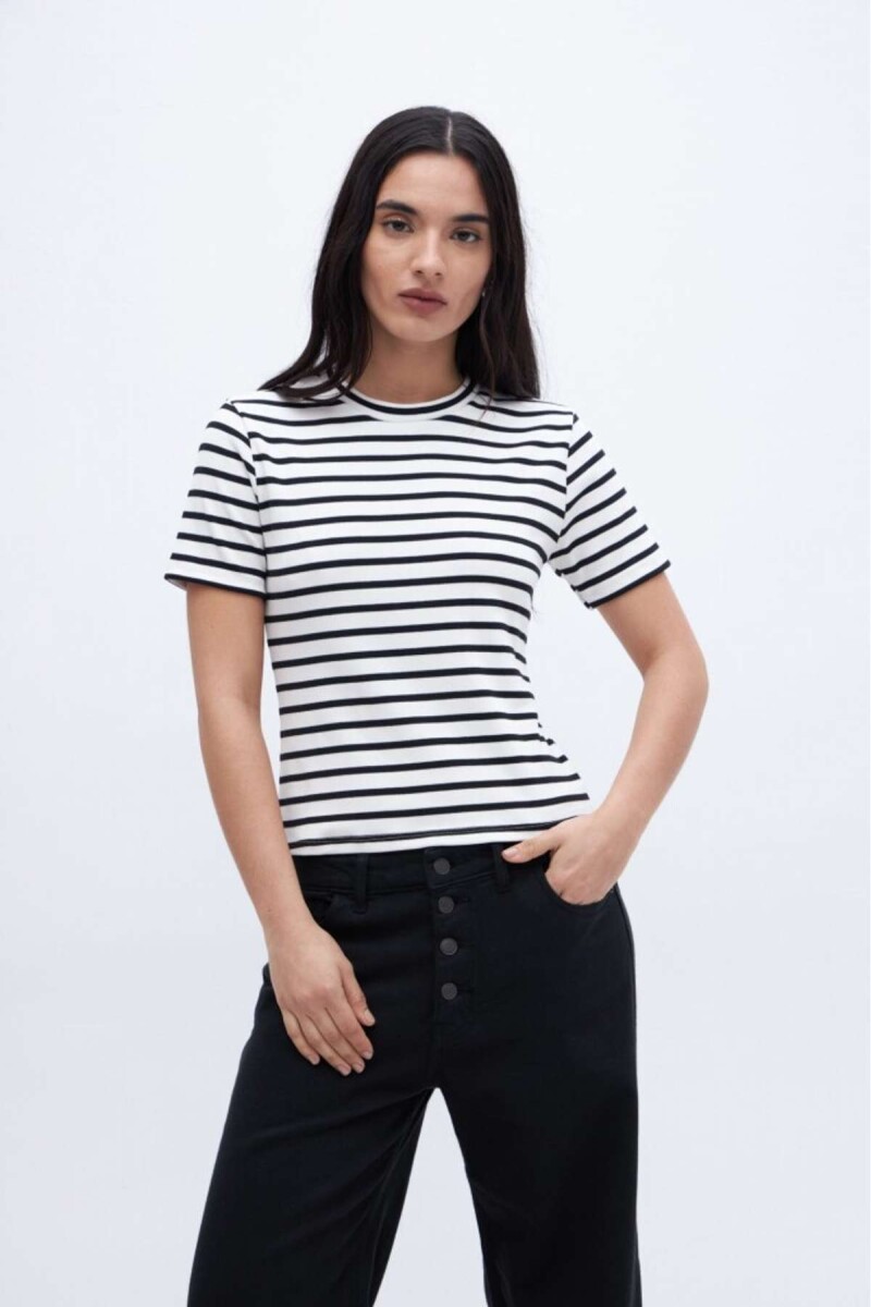 Remera Eva - Rayas negra 
