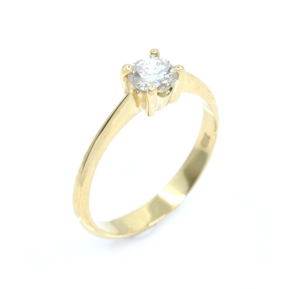 Anillo en oro 18k y brillante con engarce 4 puntas Anillo en oro 18k y brillante con engarce 4 puntas