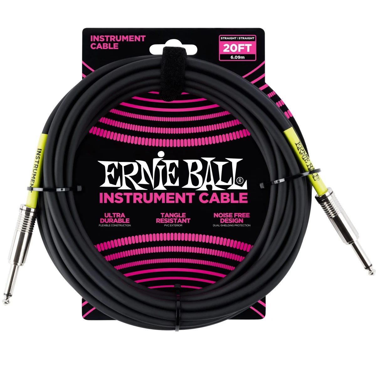 Cable Guitarra Ernie Ball Po6046 20 Ft Negro 