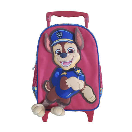 Mochila Infantil Paw Patrol 3d Con Carro 30 Cm Rojo