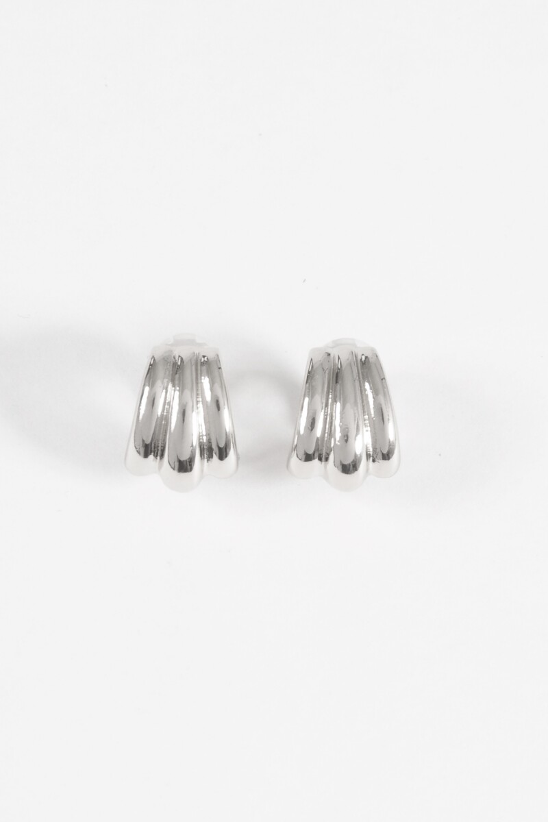 Caravanas vueltas clip plateado