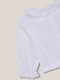 Camisa Tejido Dobby Con Volante Blanco Optico