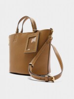 Bolso Tote Con Colgante camel