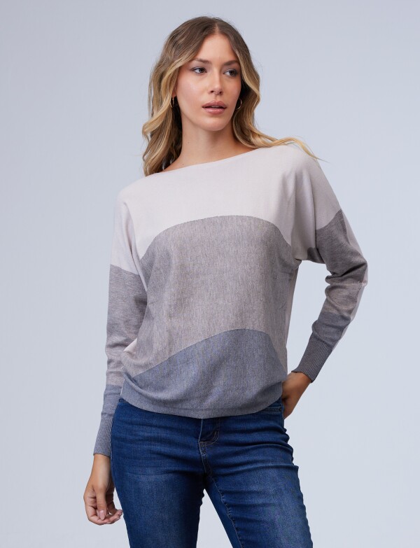Buzo Dolman Colorblock MULTI/GRIS