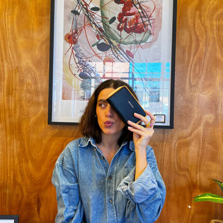 Billetera Malu Negro Suela y Beige