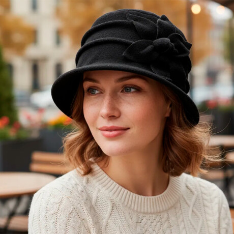 Gorro De Abrigo Cloche Mujer Negro