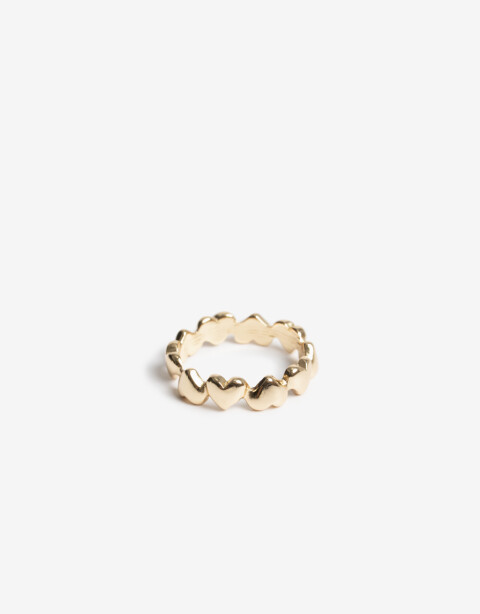 Anillos Chicos Metal Anillo Metal Corazones De La Línea Stay Golden. - Dorado